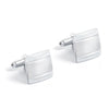 Men French Shirt Metal Cufflinks Collar Set(Silver)