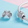 S925 Sterling Silver Angel Wings Loose Beads DIY Beaded Bracelet, Style:Bead