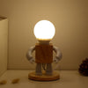 Solid Wood Robot Bedroom Bedside Simple Study Lamp Table Lamp, Style:Plug-in, CN Plug