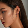 S925 Sterling Silver Rhombus Turquoise Women Earrings