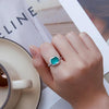 BSR323 Sterling Silver S925 Silver Synthetic Paraiba White Gold Plated Ring(Open Adjustable)