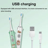 USB Charging Fully Automatic Ultrasonic Cartoon Children Electric Toothbrush, Color: Pink with 3 Heads