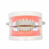 Halloween Accessories Micro-Inlaid Zircon Hip-Hop Braces, Colour: Gold Lower Teeth