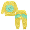 Spring and Autumn Girls Sun Flower Pattern Long Sleeve Top + Pants Set, Size:120cm(Yellow)