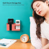 Double Grid Wall-Mounted Storage Box Remote Control Sundries Organizer Mobile Phone Charging Holder(Red)