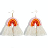 2 Pairs Personalized Tassel Bohemian Earrings Hand-Woven Retro Earrings(Orange Colorful)