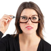 Makeup Presbyopic Glasses Monolithic Reading Glass Magnifying Glass, Degree: +400(Light Blue)