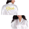 Women Bride Gold Lettering Lace Edge Nightgown, Size:M(Dark Blue)