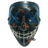 Halloween Festival Party X Face Seam Mouth Two Color LED Luminescence Mask(Blue+Ice Blue)
