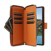 For Samsung Galaxy S24 Ultra 5G Nine-card Slots Zipper Wallet Bag Leather Phone Case(Brown)