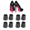 4 Pairs Noise Cancelling Heel Covers Anti-Slip High Heels Protective Caps, Size:L(Black)