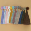Newborn Photography Clothing Baby Photography Fur Ball Knitted Long Tail Hat(Coffee)