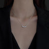 Frosted Transfer Bead Clavicle Chain Necklace(Platinum Color)