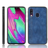 For Galaxy A30/A20 Shockproof Sewing Cow Pattern Skin PC + PU + TPU Case(Blue)