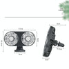 F211 Car Double Head With Led Electric Fan Car Air Outlet Instrument Panel USB Mini Fan(Black)