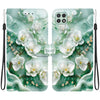 For Samsung Galaxy A22 5G Crystal Texture Colored Drawing Leather Phone Case(Jade Flowers)