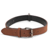 JINMAOHOU Leather Dog Collar, Brown, Medium (49x2.7cm)