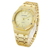 CAGARNY 6885 Octagonal Dial Quartz Dual Movement Watch Men Stainless Steel Strap Watch(Gold Shell Gold Dial)
