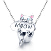 S925 Sterling Silver Naughty Cat Beads DIY Bracelet Necklace Accessories