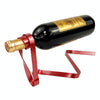 Metal Ribbon Suspended Wine Bottle Holder Home Desktop Decorative Ornaments(Black)
