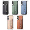 For Samsung Galaxy S25+ 5G Carbon Fiber Horizontal Flip Zipper Wallet Phone Case(Khaki)
