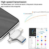4 in 1 8GB USB 3.0 + 8 Pin + Mirco USB + USB-C / Type-C Dual-use Flash Drive with OTG Function