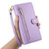 For Redmi K70 Nine Card-slot Zipper Wallet Bag Leather Phone Case(Purple)