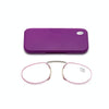 Pince-nez Reading Glasses Frameless Magnifying Glasses, Degree: +100(Purple)