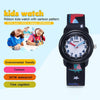JNEW A369-86397 Children Cartoon Dinosaur Waterproof Time Cognitive Ribbon Quartz Watch(Black)