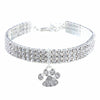 Diamond Dog & Cat Collar, White, L (30cm + 5cm)