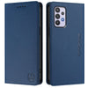 For Samsung Galaxy A32 5G / M32 5G RC01 Dual-Folded Magnetic Suction RFID Leather Phone Case(Dark Blue)