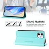 For iPhone 12 mini RC01 Dual-Folded Magnetic Suction RFID Leather Phone Case(Mint Green)