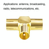 TV Aerial Splitter 1 Male to 2 Female Adapter Metal Coax