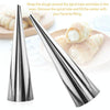5 PCS Cone Roll Moulds Stainless Steel Spiral Nozzle Croissants Pastry Cream Horn Cake Mold(Large 12x3x3cm)