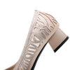 Women Shoes Hollow Rhinestone Pumps, Size:39(Beige White)