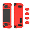 For Steam Deck Game Controller Soft Silicone Protective Cover Case With 4pcs Key Cap(Red)