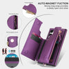 For Samsung Galaxy S24 Ultra 5G Double Flap Zipper RFID Leather Phone Case with Short Lanyard(Dark Purple)
