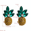1 Pair Alloy Inlaid Colorful Rhinestone Pineapple Earrings(Color)
