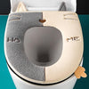 Universal Warm Toilet Seat Home Suede Toilet Cover(Green+White)