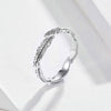 Sterling Silver Ring White Feather Ring Fashion Simple Ring