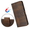 For Samsung Galaxy A05s Global / F14 4G Line Splicing Buckle Retro Leather Phone Case(Brown)