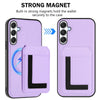 For Samsung Galaxy M55 / C55 CX01 Detachable Magsafe Magnetic Card Bag Phone Case(Light Purple)