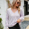 V-neck Sweater Women Autumn and Winter Loose Knitted Bottoming Shirt, Size: M(Green)
