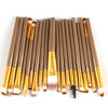 20pcs/set Wooden Handle Makeup Brush Set Beauty Tool Brushes(Gold+Coffee)