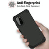 For Galaxy S20 Plus PC + Silicone Three-piece Shockproof Protection Case(Black)