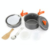 Aotu AT6385 Outdoor Camping Tableware Pots Cookwear Set for 1-2 Person(Orange)
