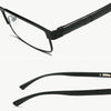 Simple Matel Frame Reading Glasses Hyperopia Eyeglasses +1.00D(Matte Black)