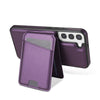 For Samsung Galaxy S22+ 5G Skin Feel Detachable Card Bag Magsafe Phone Case(Purple)