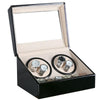 Watch Shaker 4+6 Digits Mechanical Watch Automatic Winding Watch Box Watch Shaker ,US Plug(Black)