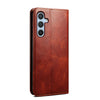 For Samsung Galaxy A56 5G Oil Wax Crazy Horse Texture Leather Phone Case(Brown)
